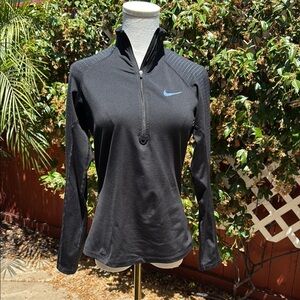 Nike Black Fitted Long Sleeve Top with Zipper